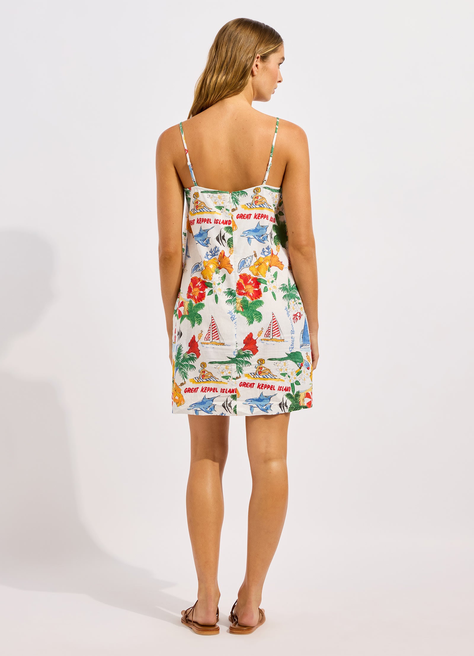 Viva Vacation Bandeau Mini Dress - Powder Blue view 3