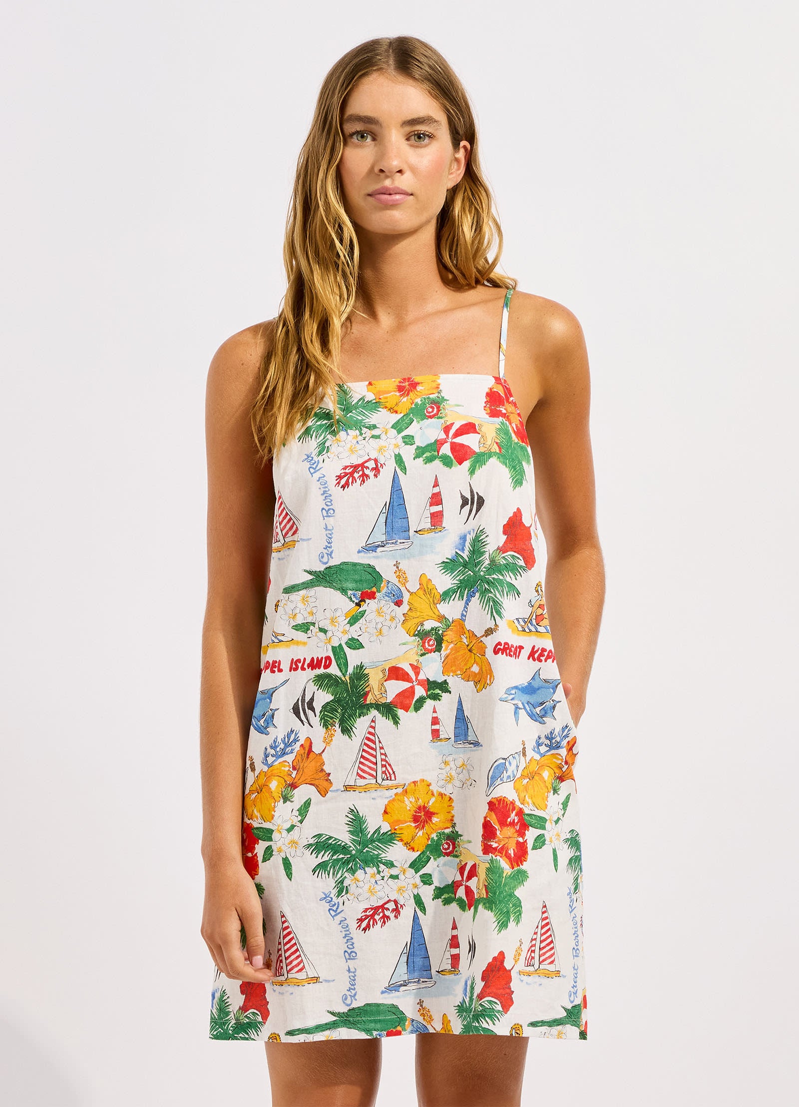 Viva Vacation Bandeau Mini Dress - Powder Blue view 4