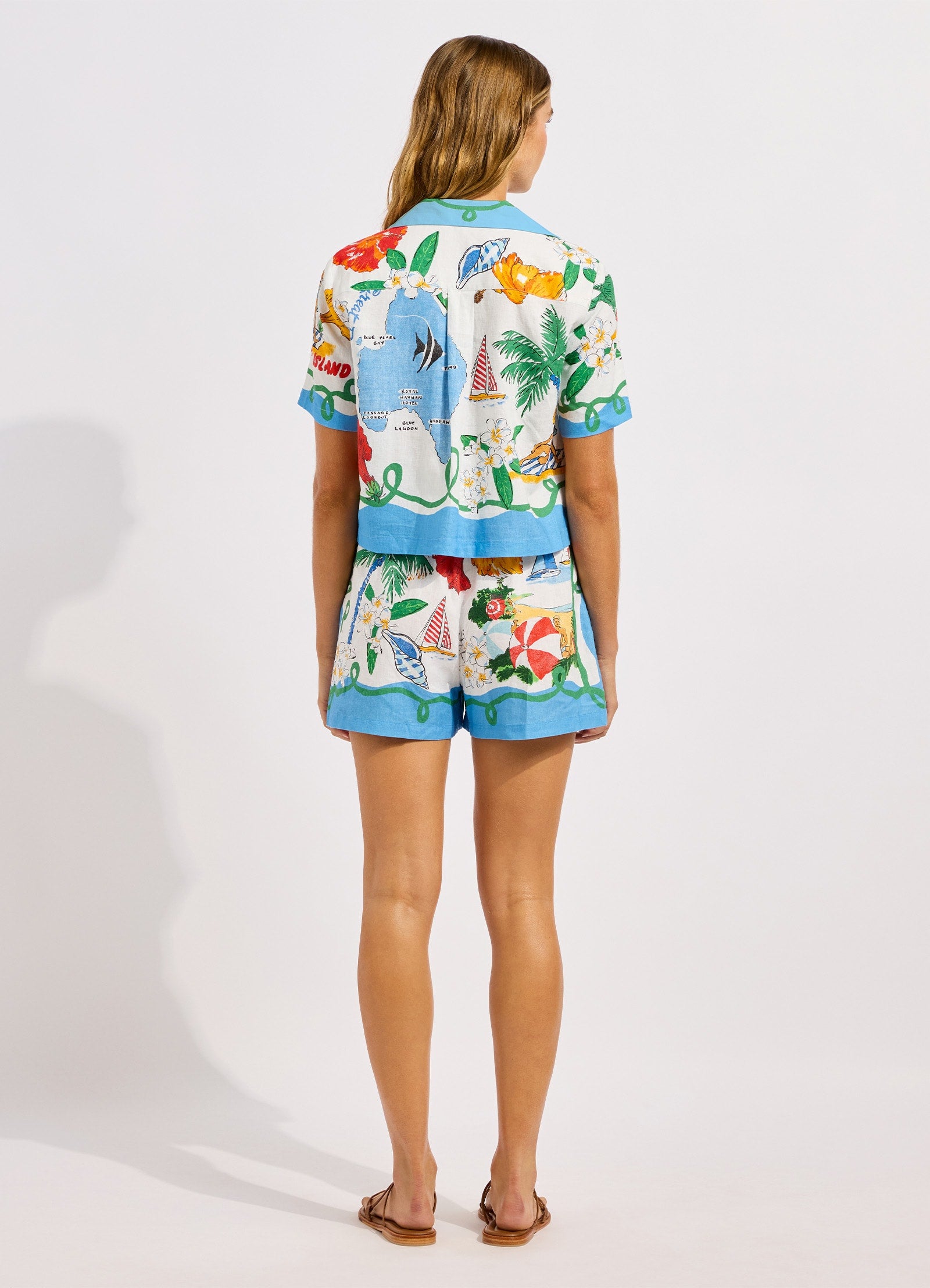 Viva Vacation Crop Shirt - Powder Blue view 4