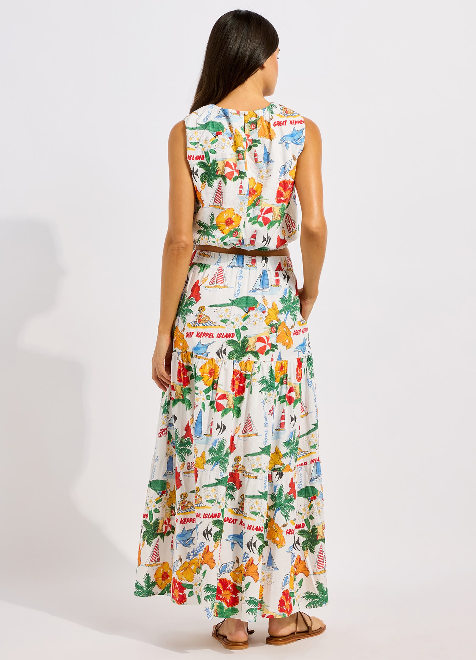 Viva Vacation Drawcord Waist Top - Powder Blue view 4