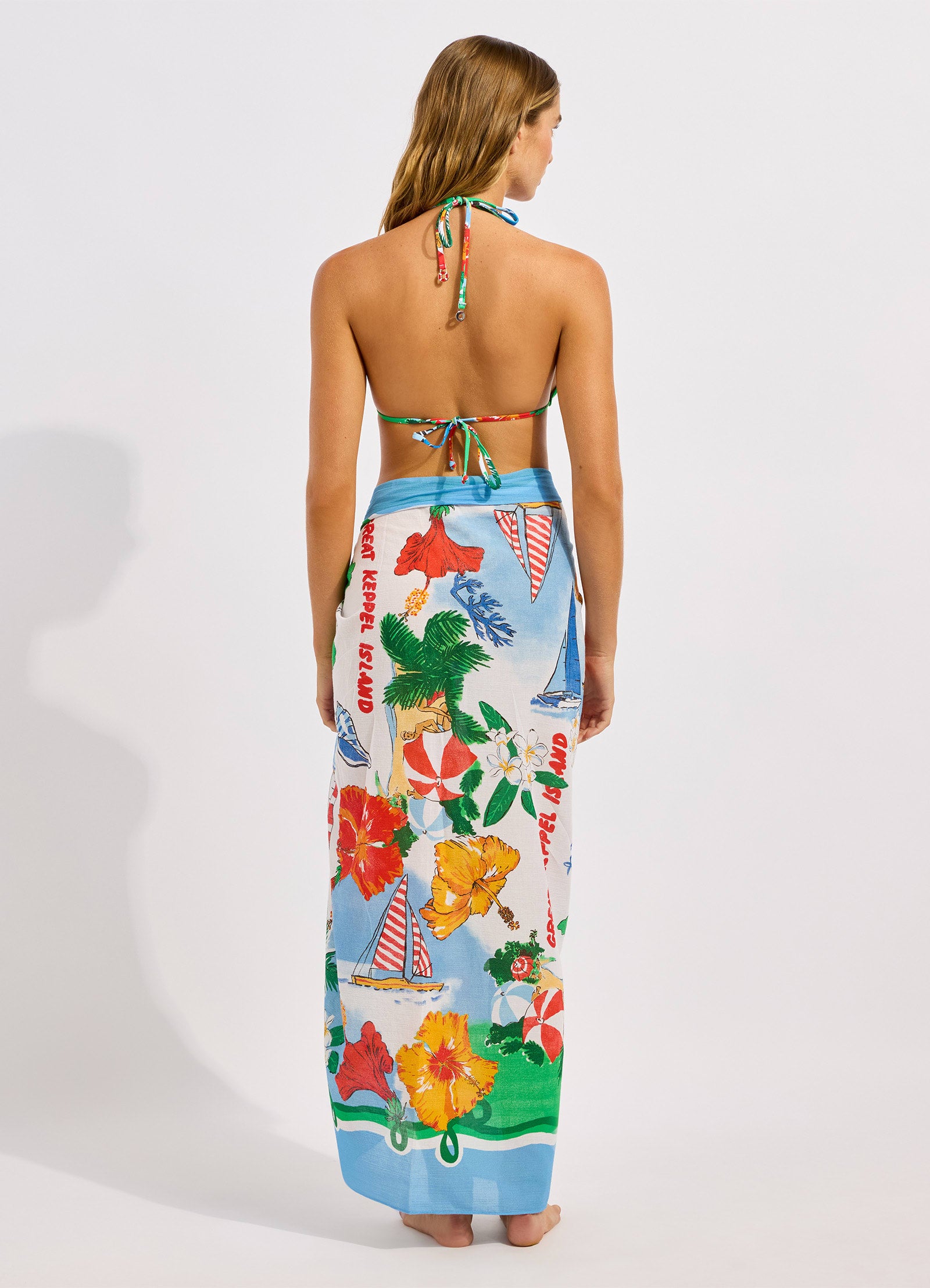Viva Vacation Sarong - Powder Blue view 3