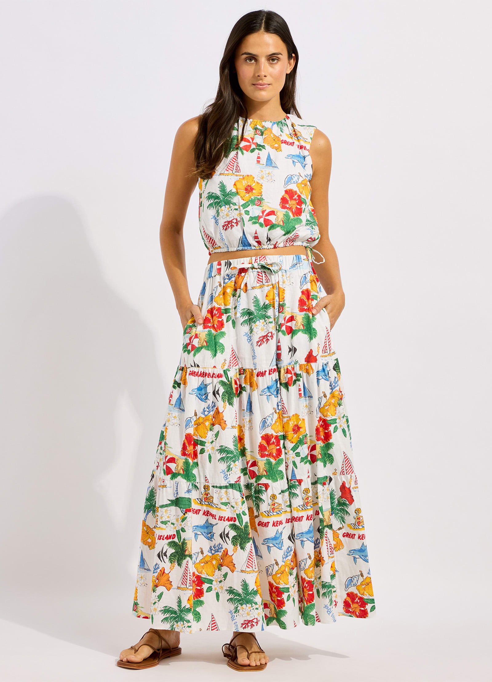 Viva Vacation Tiered Maxi Skirt - Powder Blue