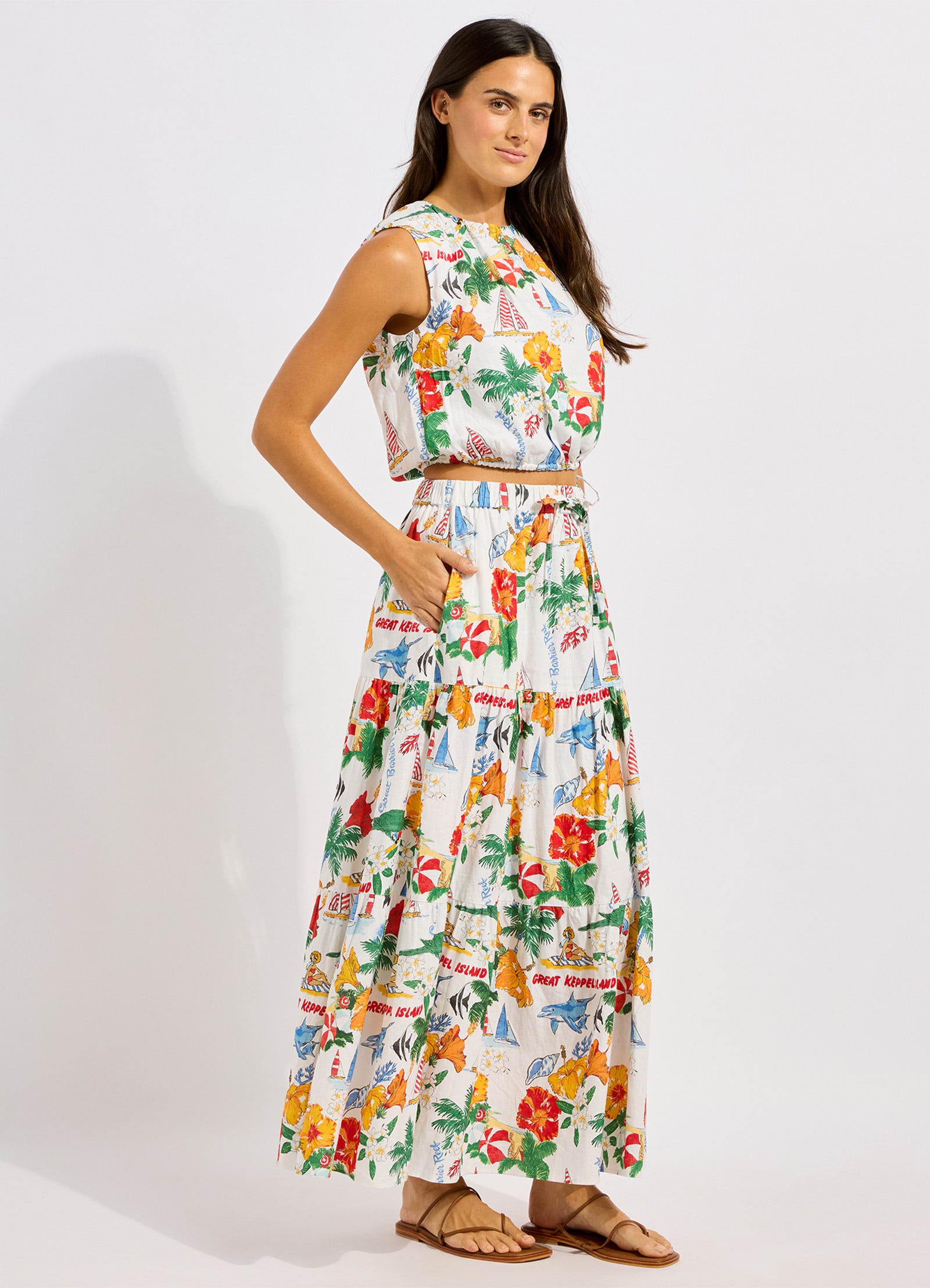 Viva Vacation Tiered Maxi Skirt - Powder Blue view 2