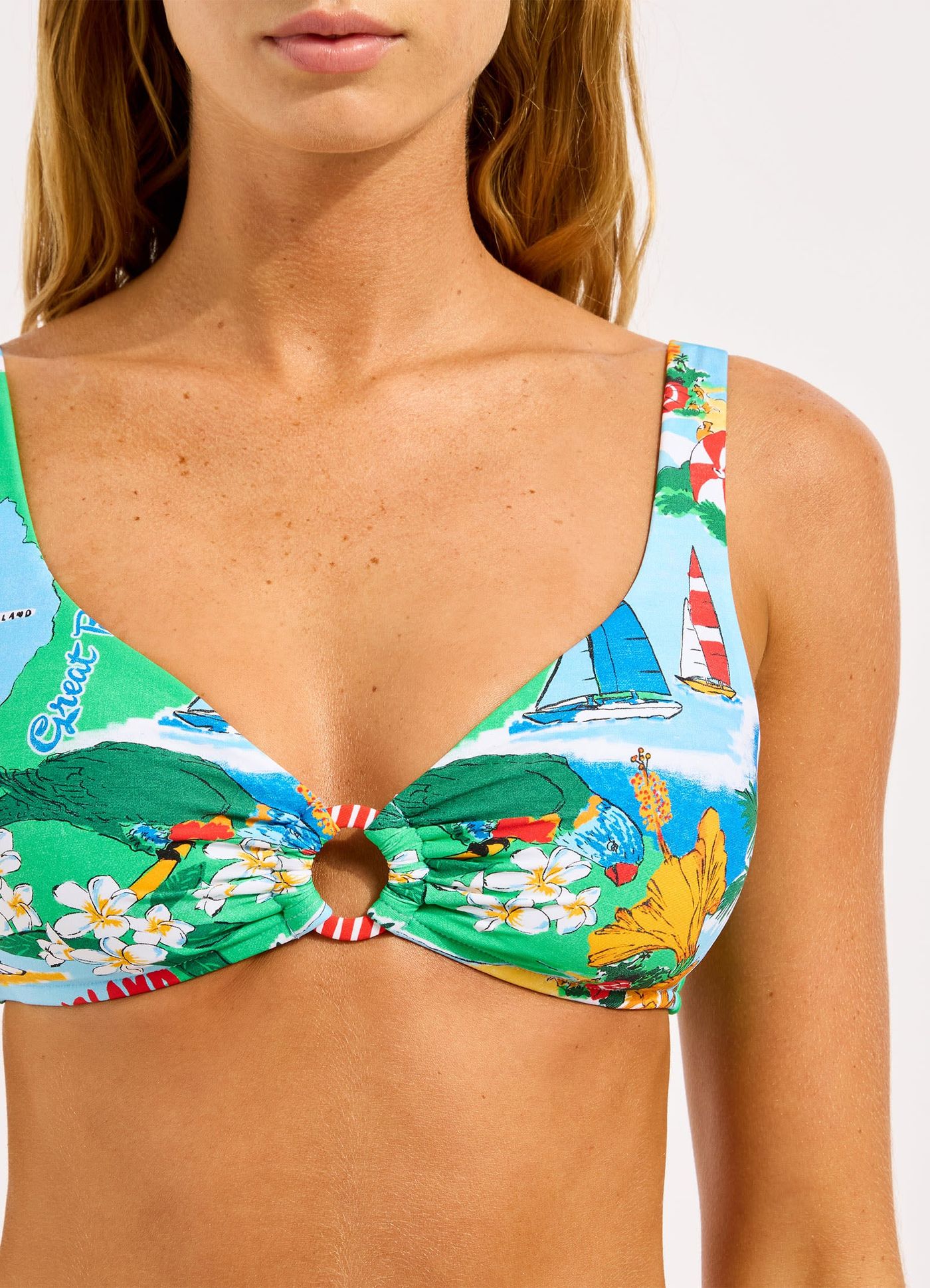 Viva Vacation Triangle Bikini Top - Powder Blue view 5