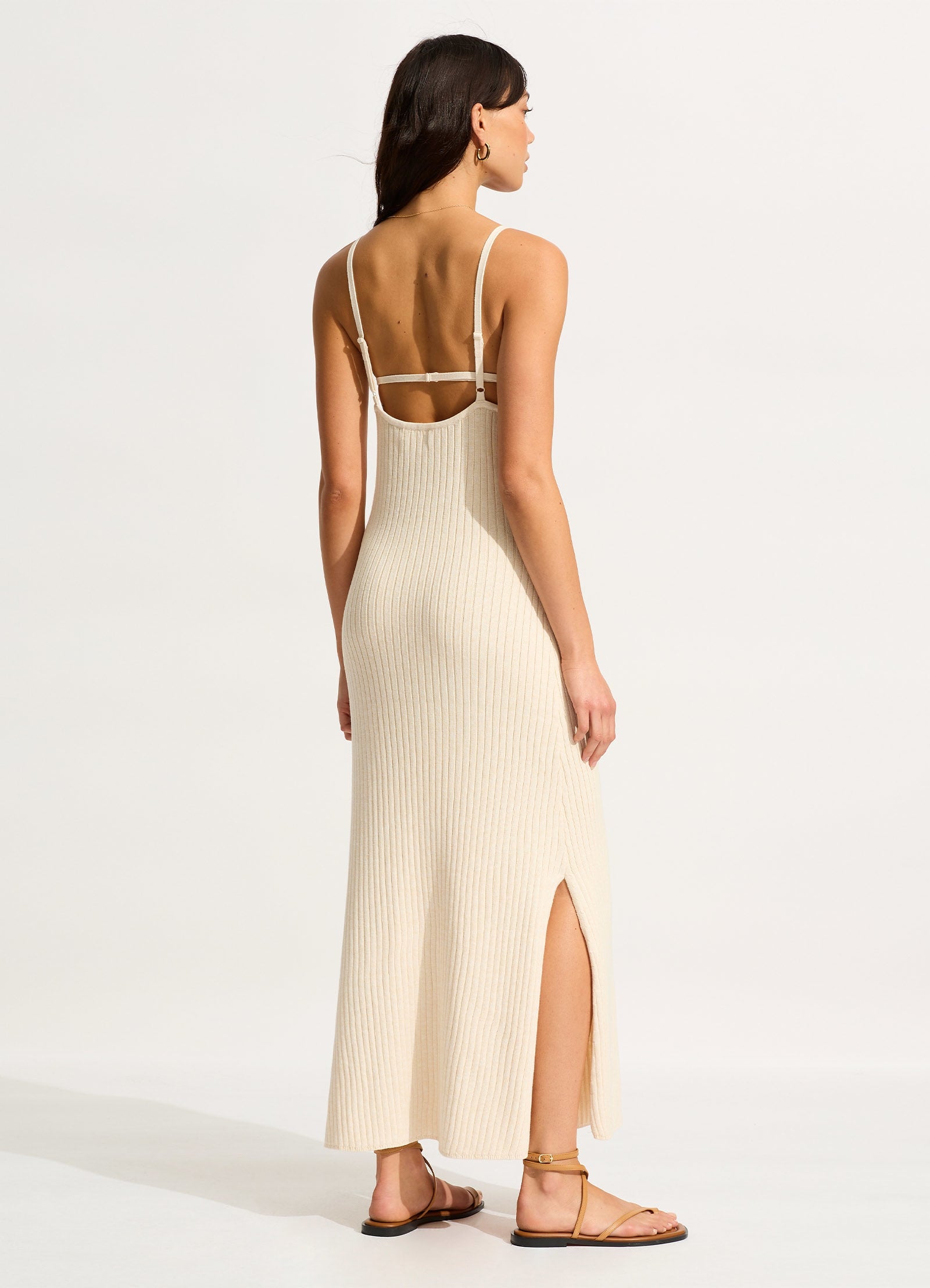 Wavelength Maxi Knit Dress - Ecru - Ecru view 3