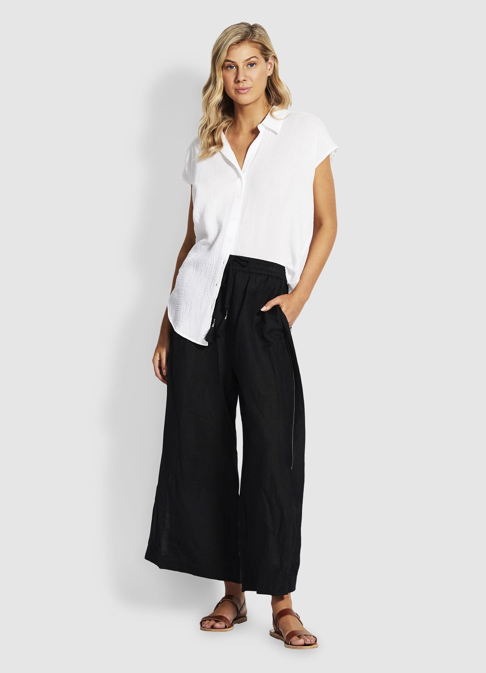 Weekender Linen Pant - Black - Black