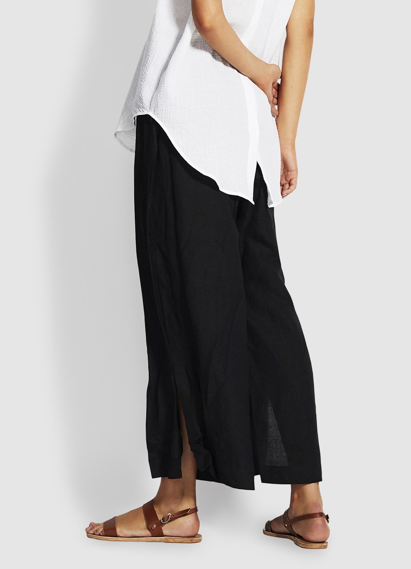 Weekender Linen Pant - Black - Black view 3