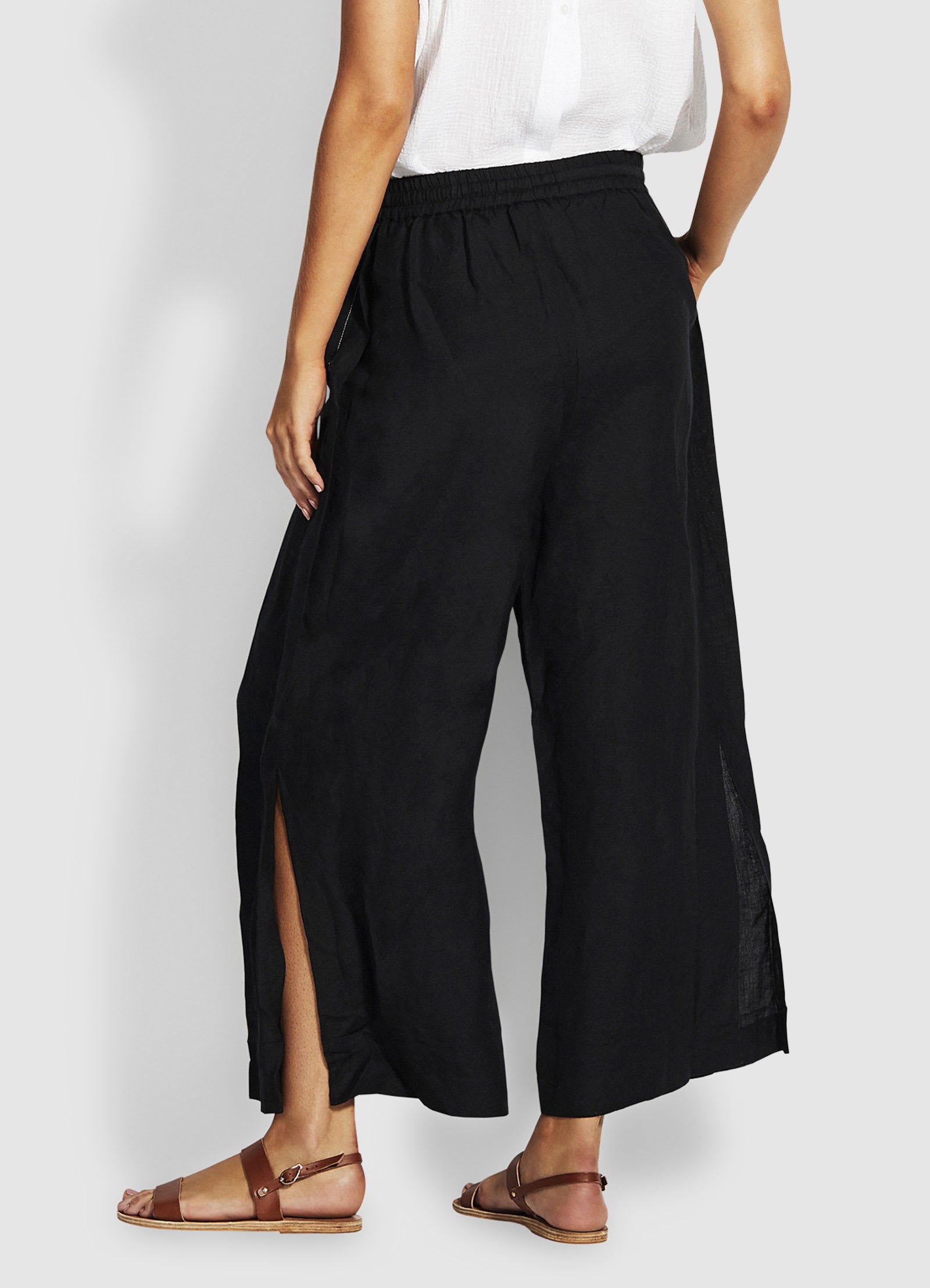 Weekender Linen Pant - Black - Black view 4
