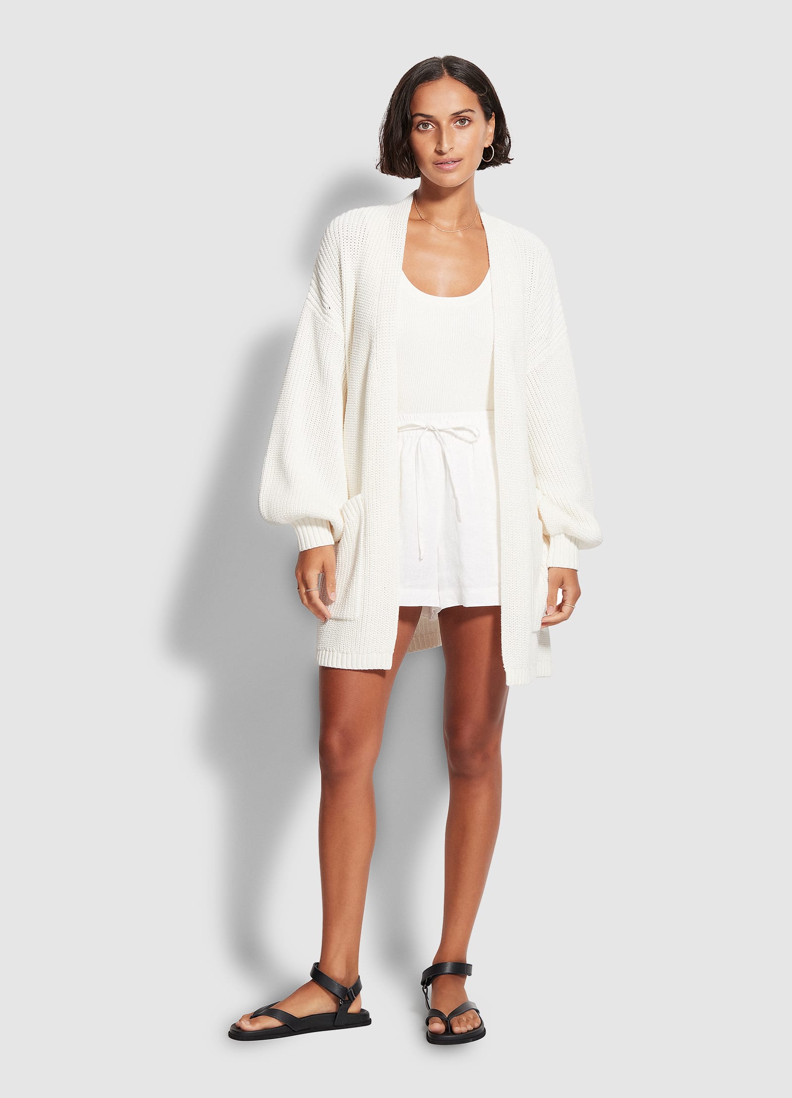 White Wash Knit - White - White