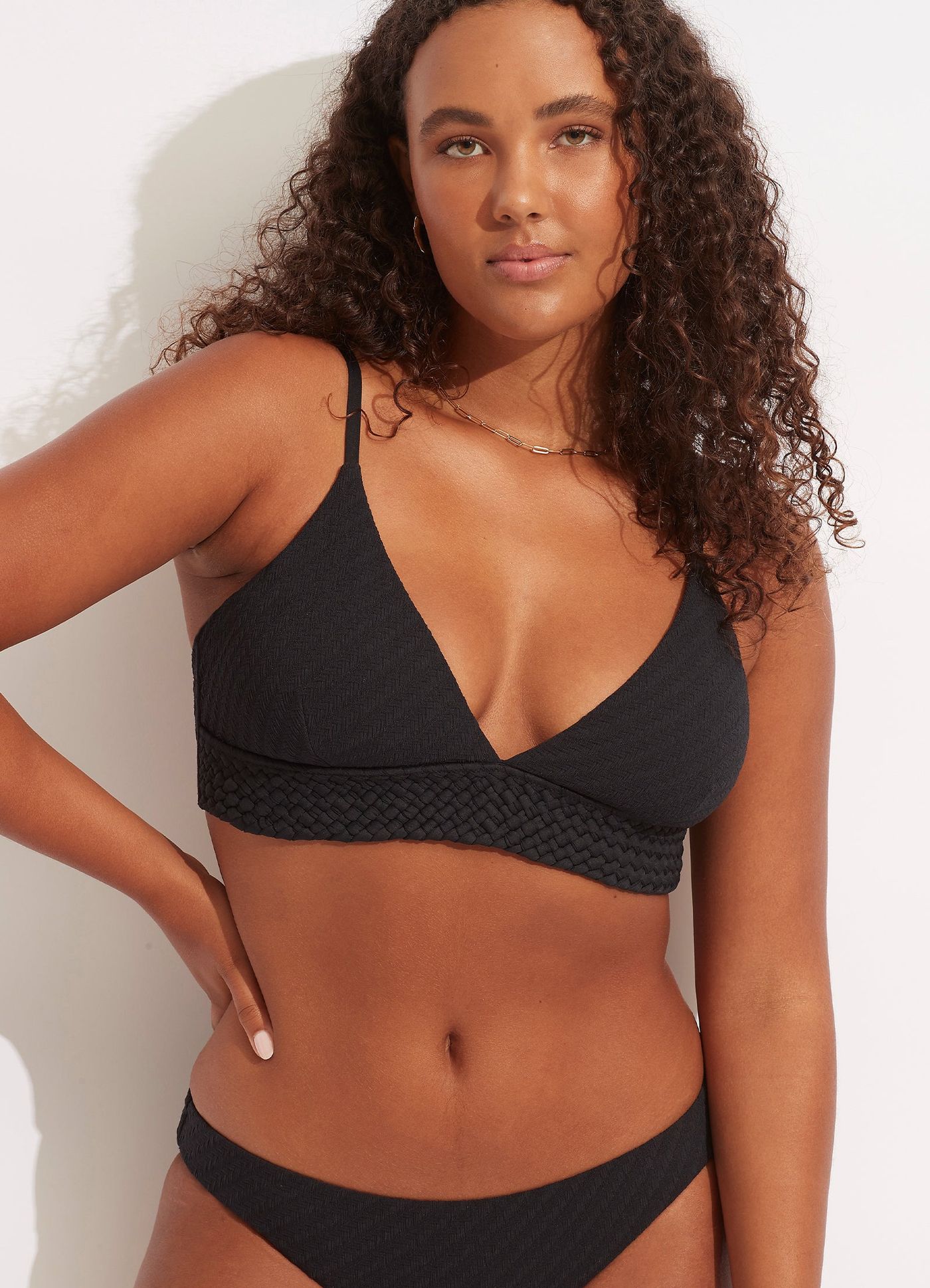 Willow Banded Bralette - Black - Black view 5