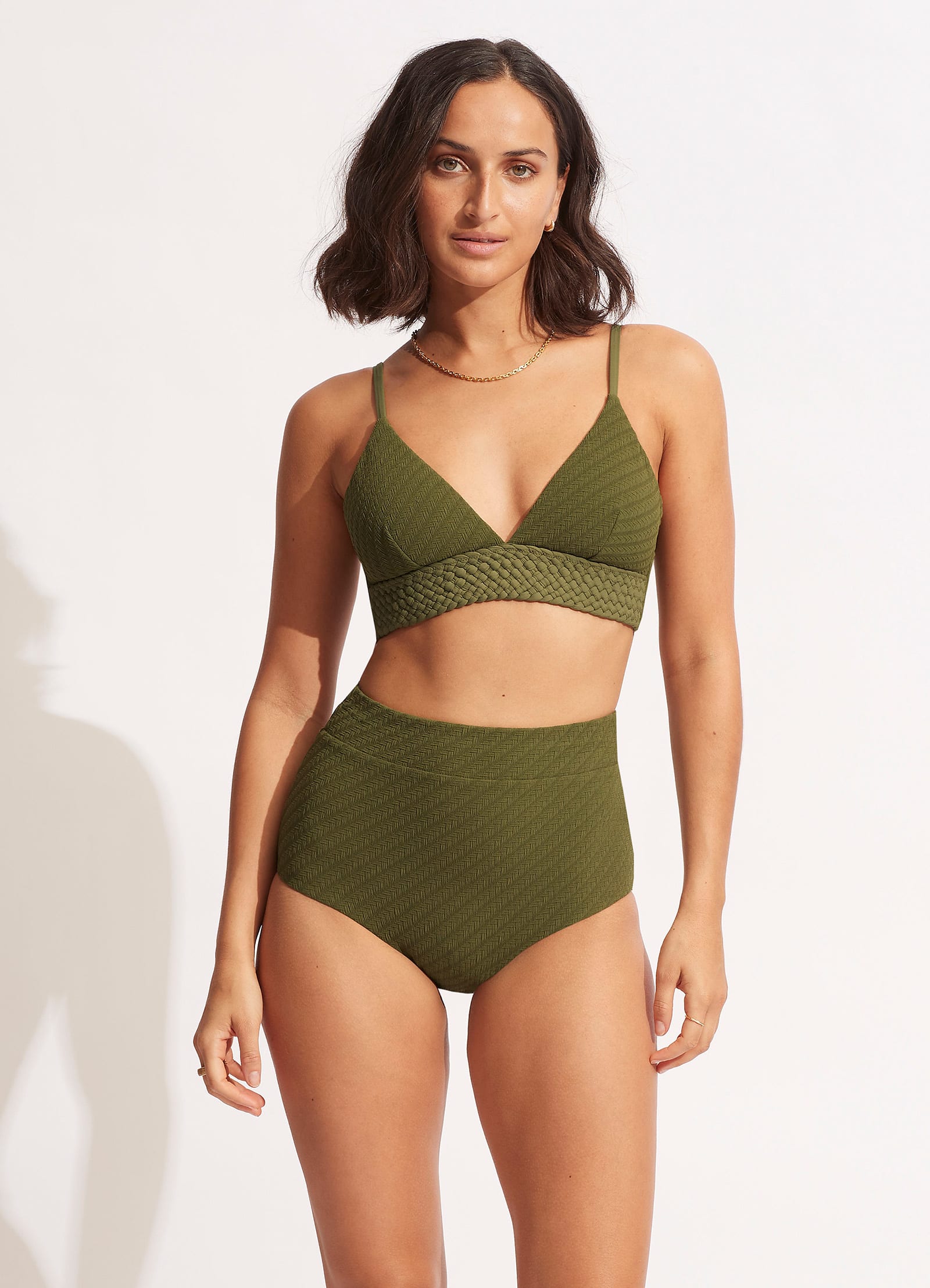 Willow High Waisted Bikini Bottom - Avocado - Avocado