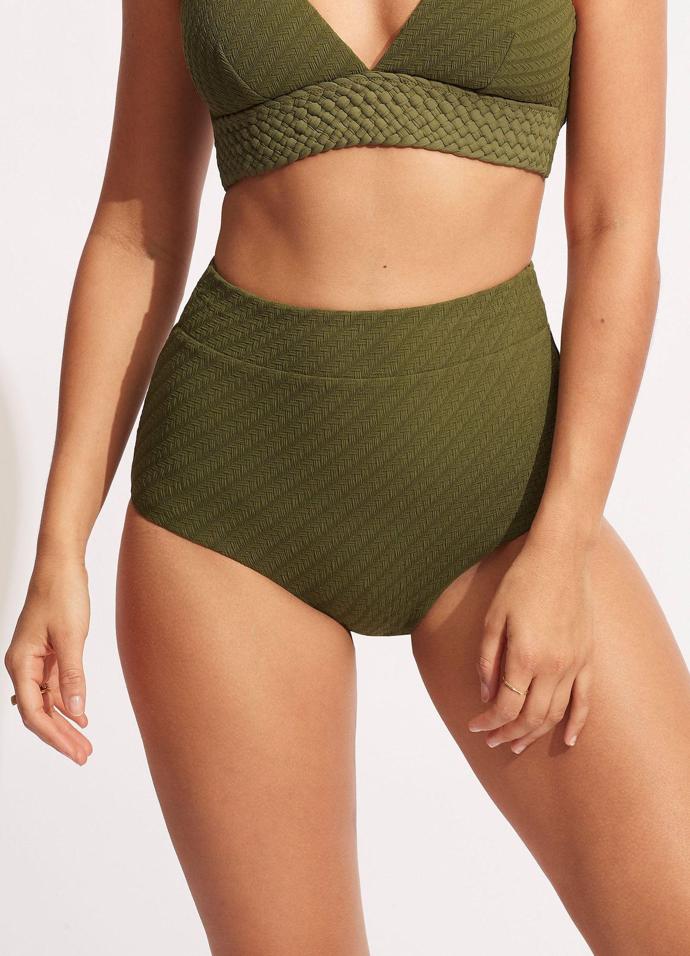 Willow High Waisted Bikini Bottom - Avocado - Avocado view 3