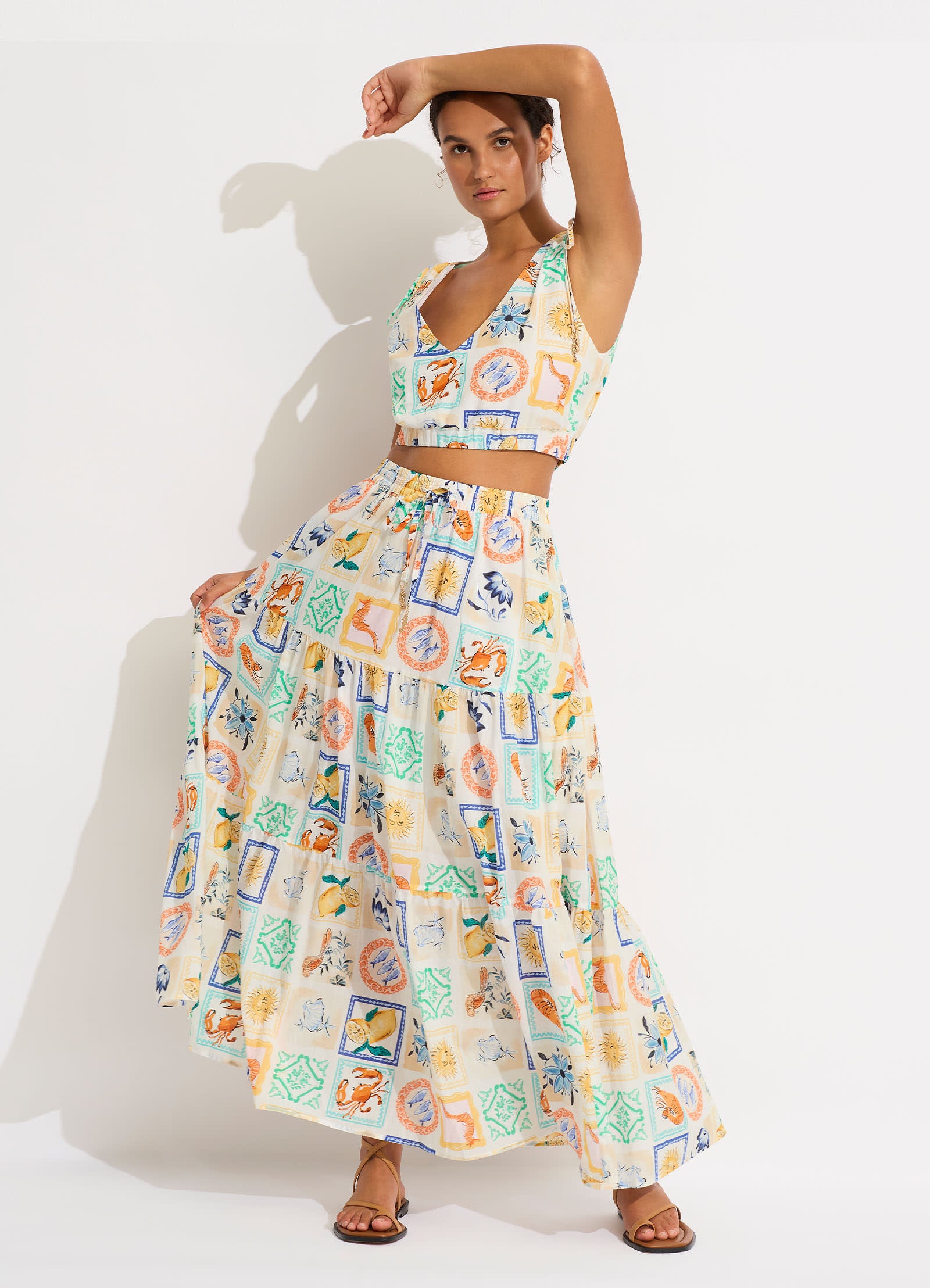 Wish You Were Here Maxi Skirt - Atoll Blue - Atoll Blue