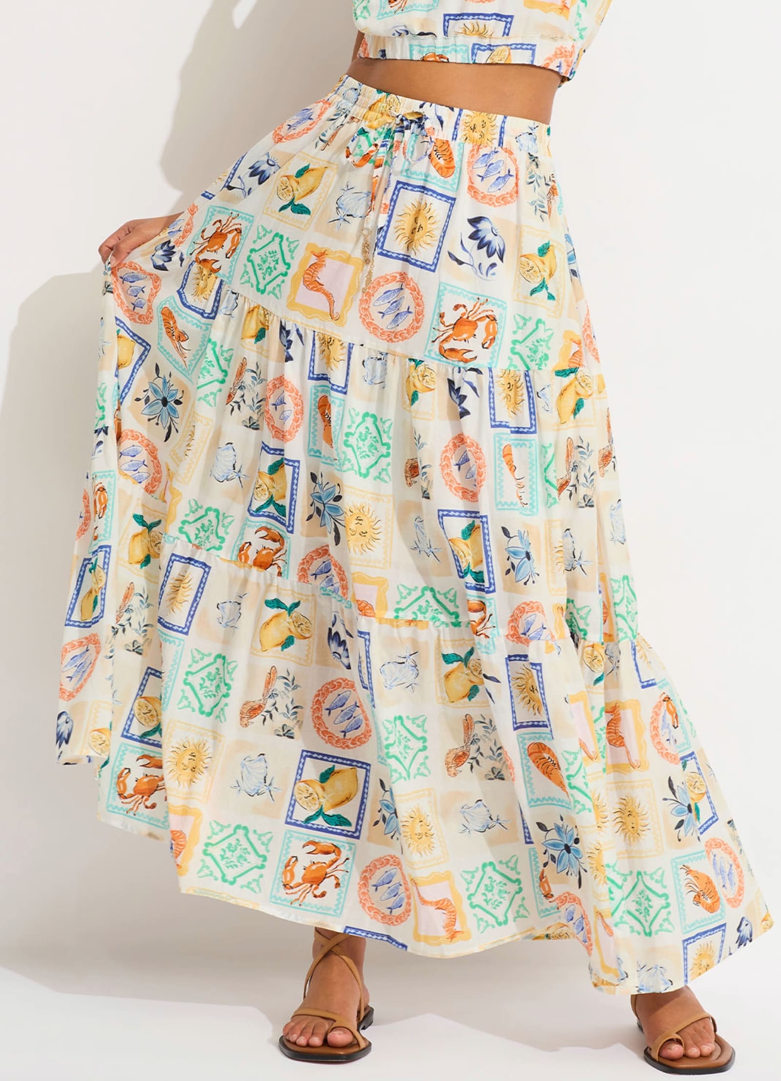 Wish You Were Here Maxi Skirt - Atoll Blue - Atoll Blue view 2