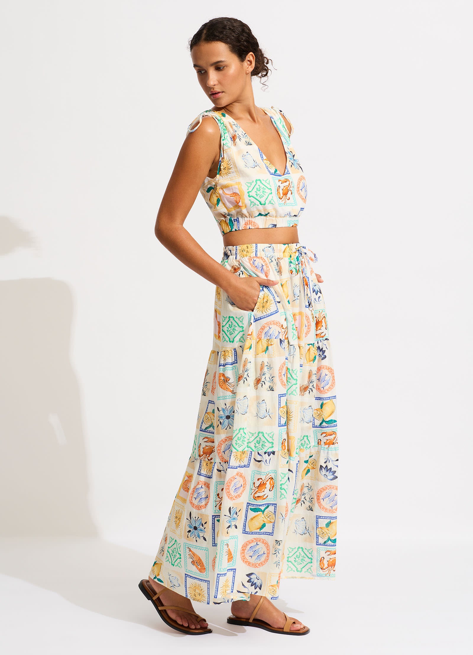Wish You Were Here Maxi Skirt - Atoll Blue - Atoll Blue view 3