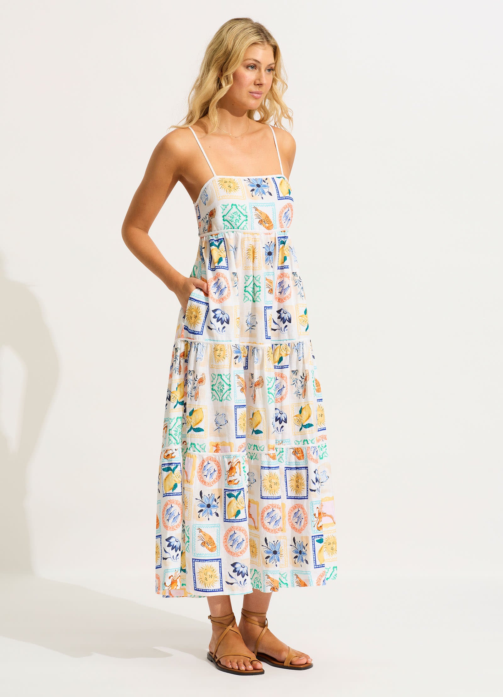 Wish You Were Here Midi Dress - Atoll Blue - Atoll Blue view 2