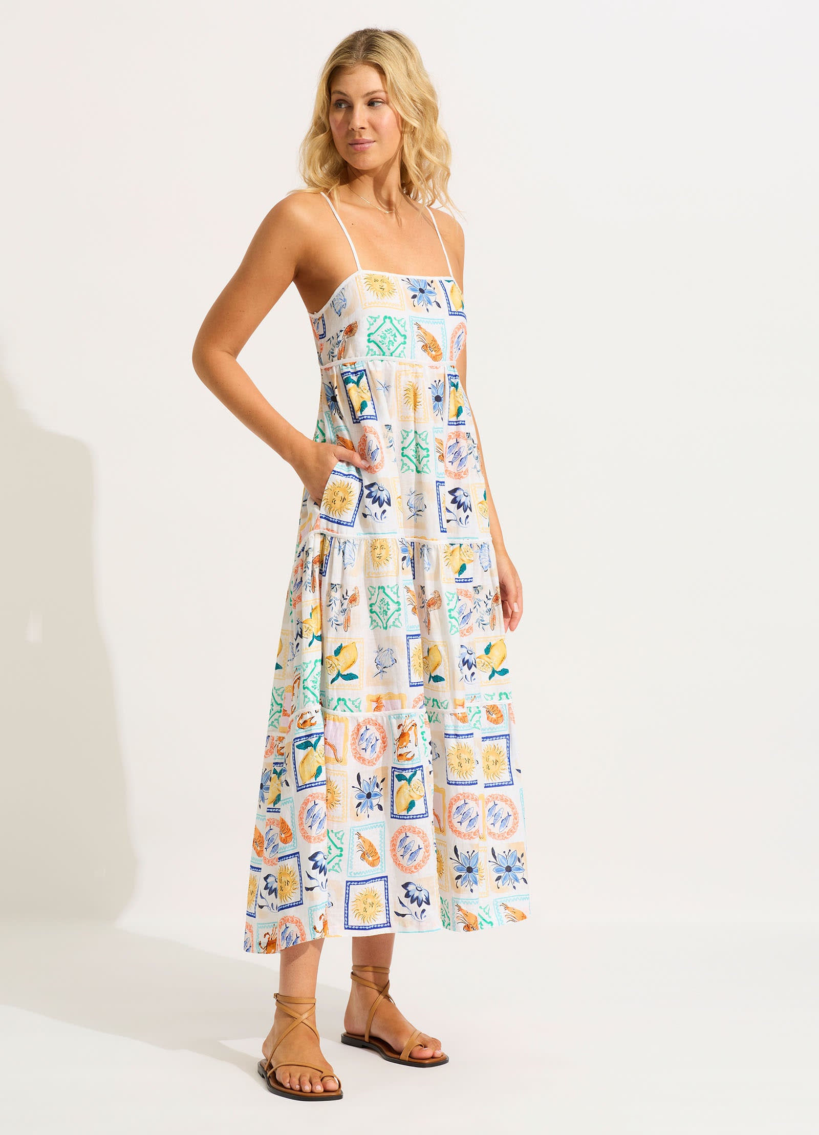 Wish You Were Here Midi Dress - Atoll Blue - Atoll Blue view 3