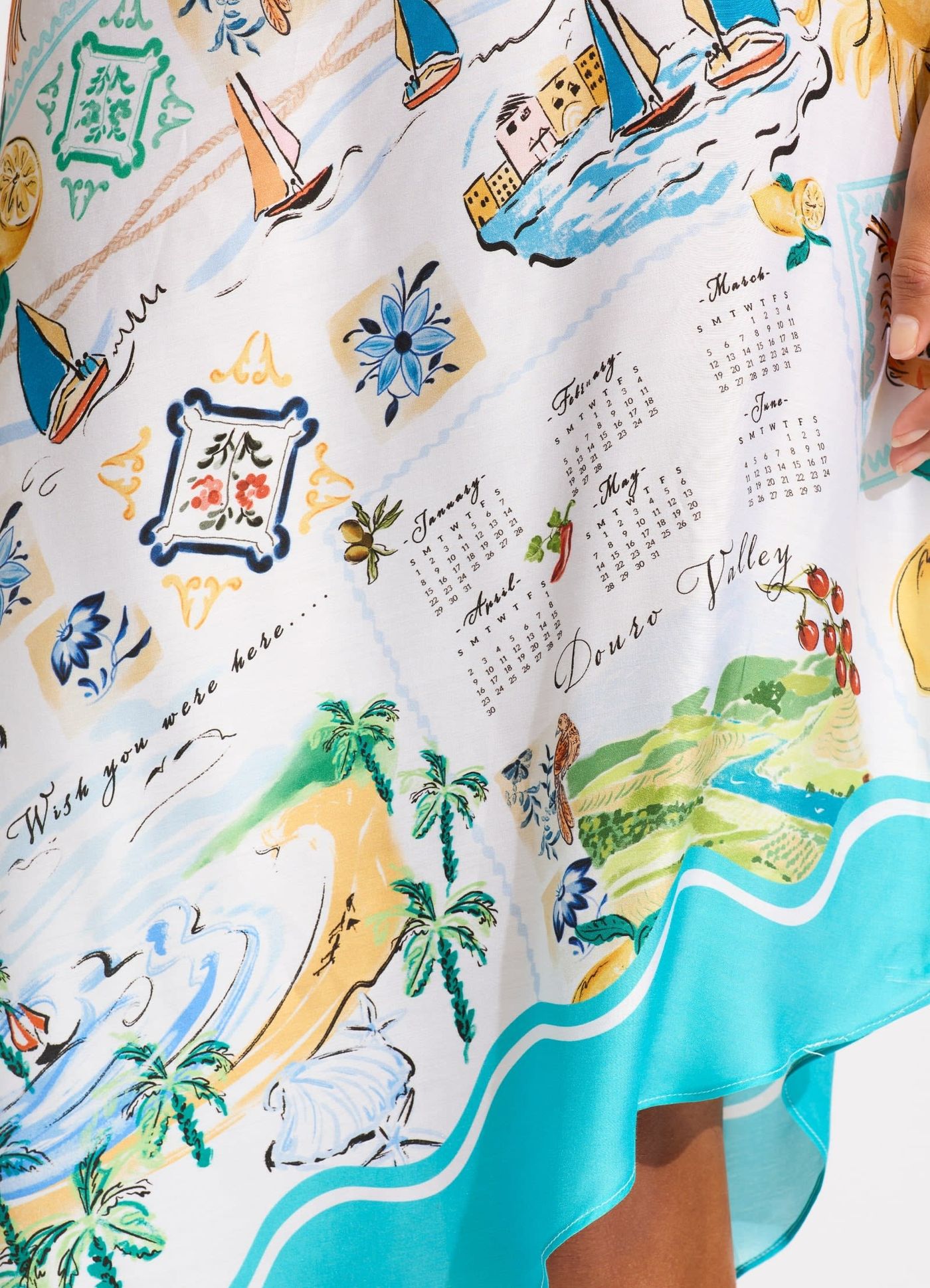 Wish You Were Here One Shoulder Midi Dress - Atoll Blue - Atoll Blue view 4