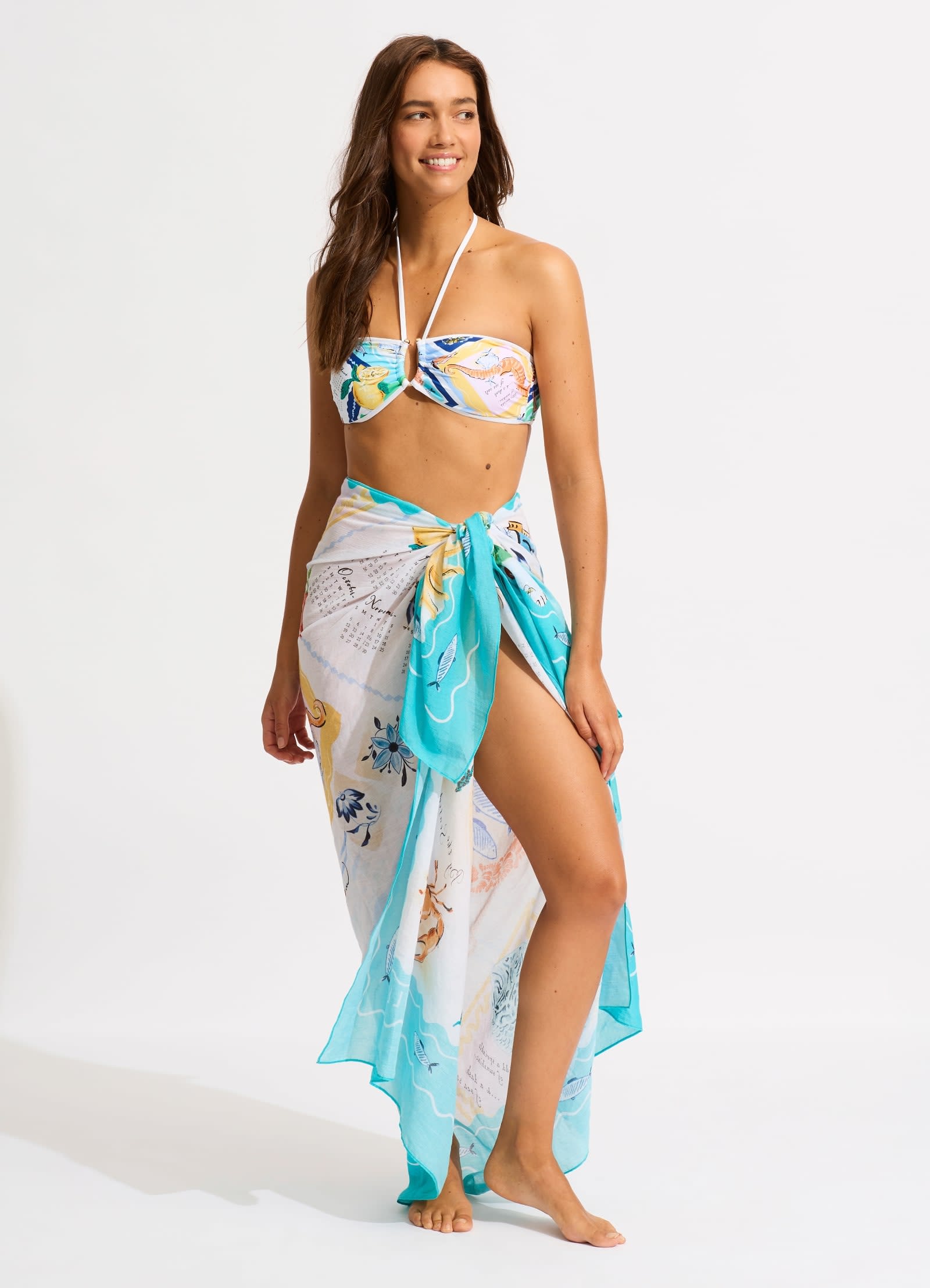 Wish You Were Here Sarong - Atoll Blue - Atoll Blue