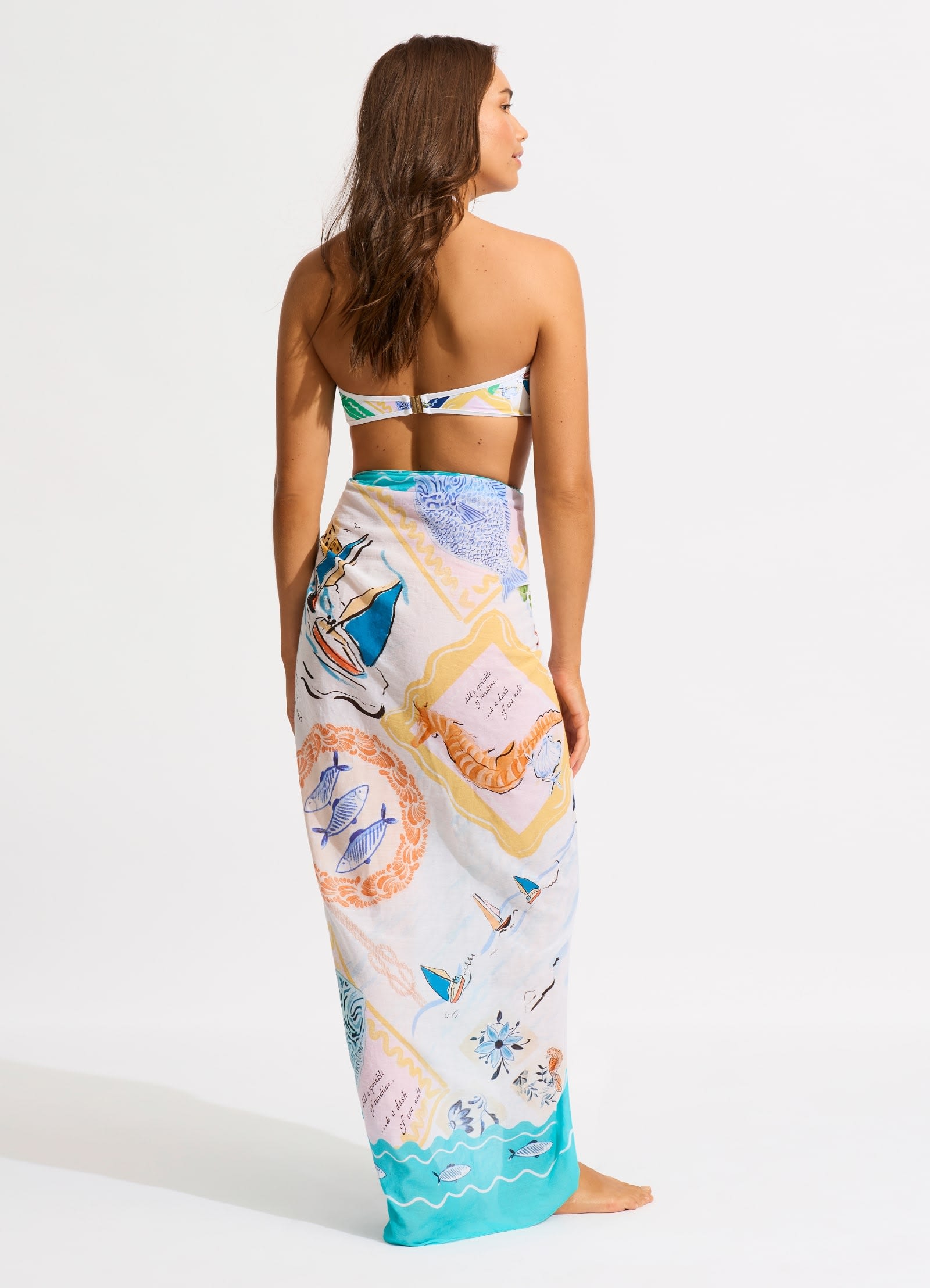 Wish You Were Here Sarong - Atoll Blue - Atoll Blue view 3