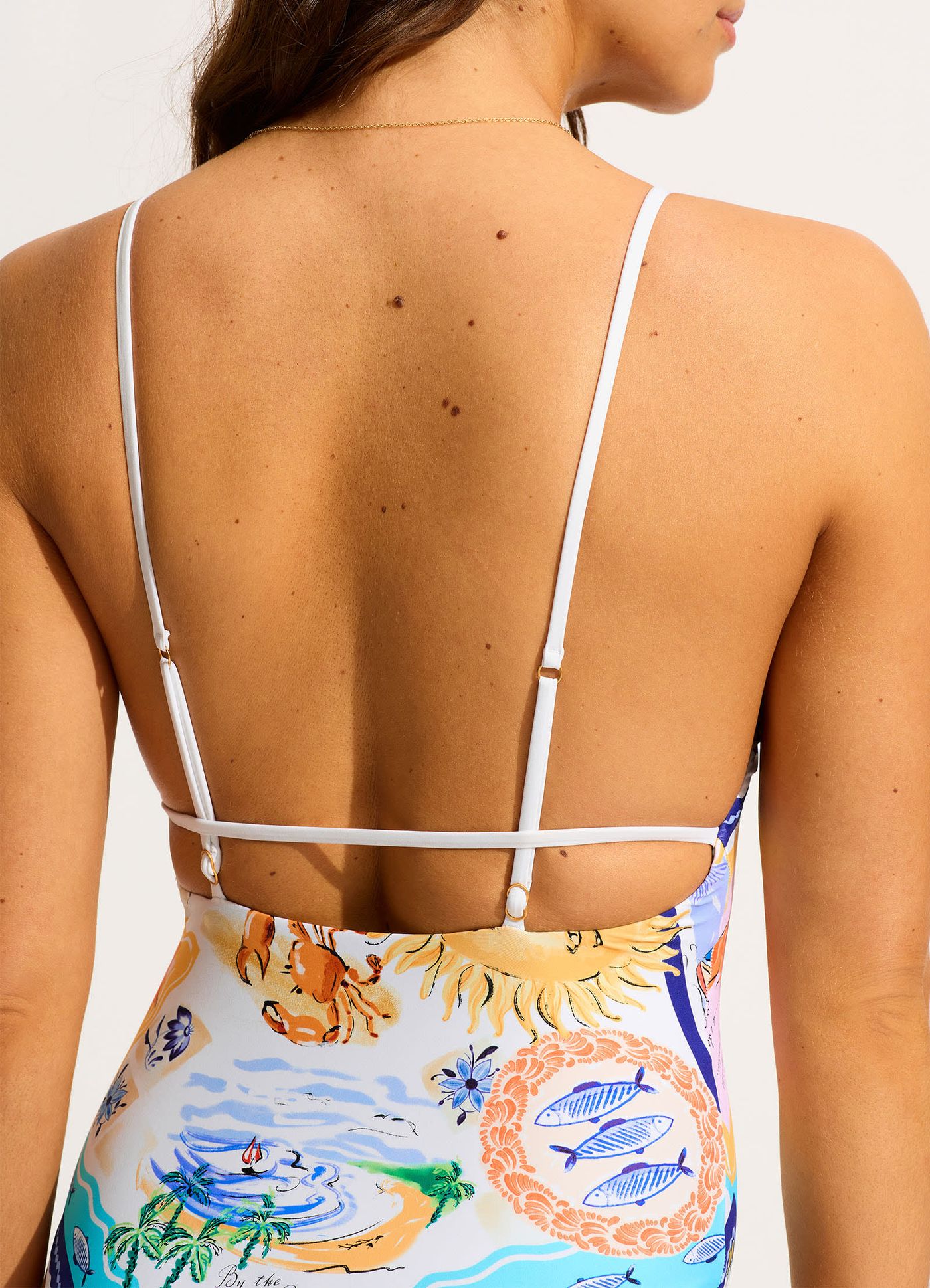 Wish You Were Here V Neck One Piece - Atoll Blue - Atoll Blue view 4