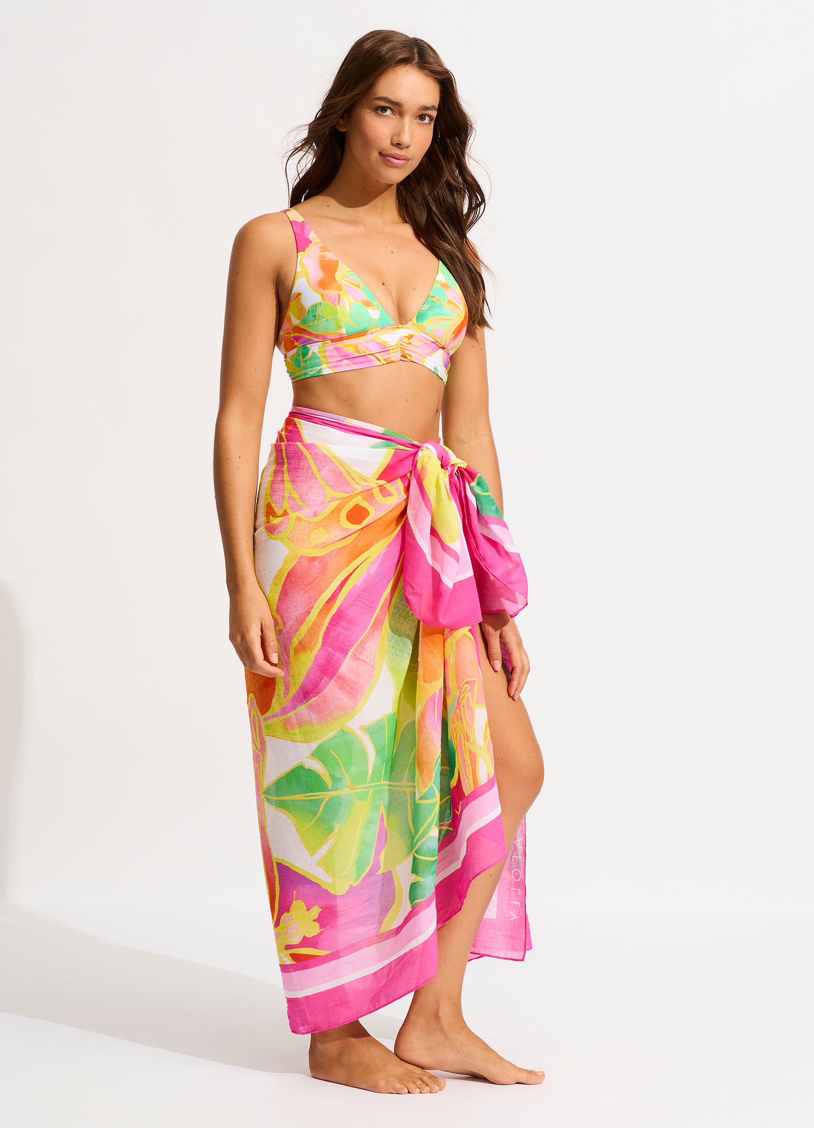 Wonderland Sarong - Fuchsia Rose - Fuchsia Rose view 3