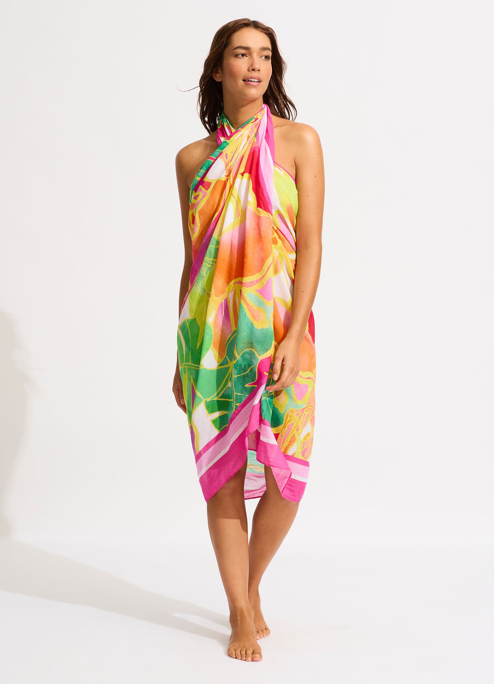 Wonderland Sarong - Fuchsia Rose - Fuchsia Rose view 5