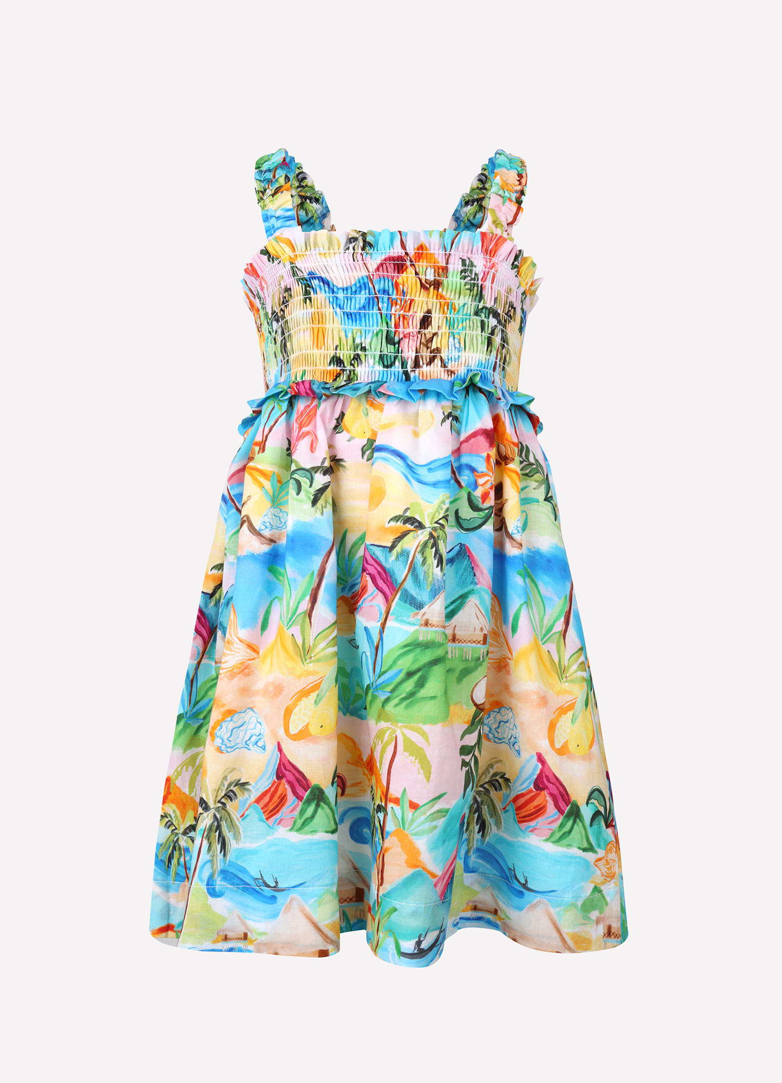 Yardage Shirred Dress - South Pacific - South Pacific view 2