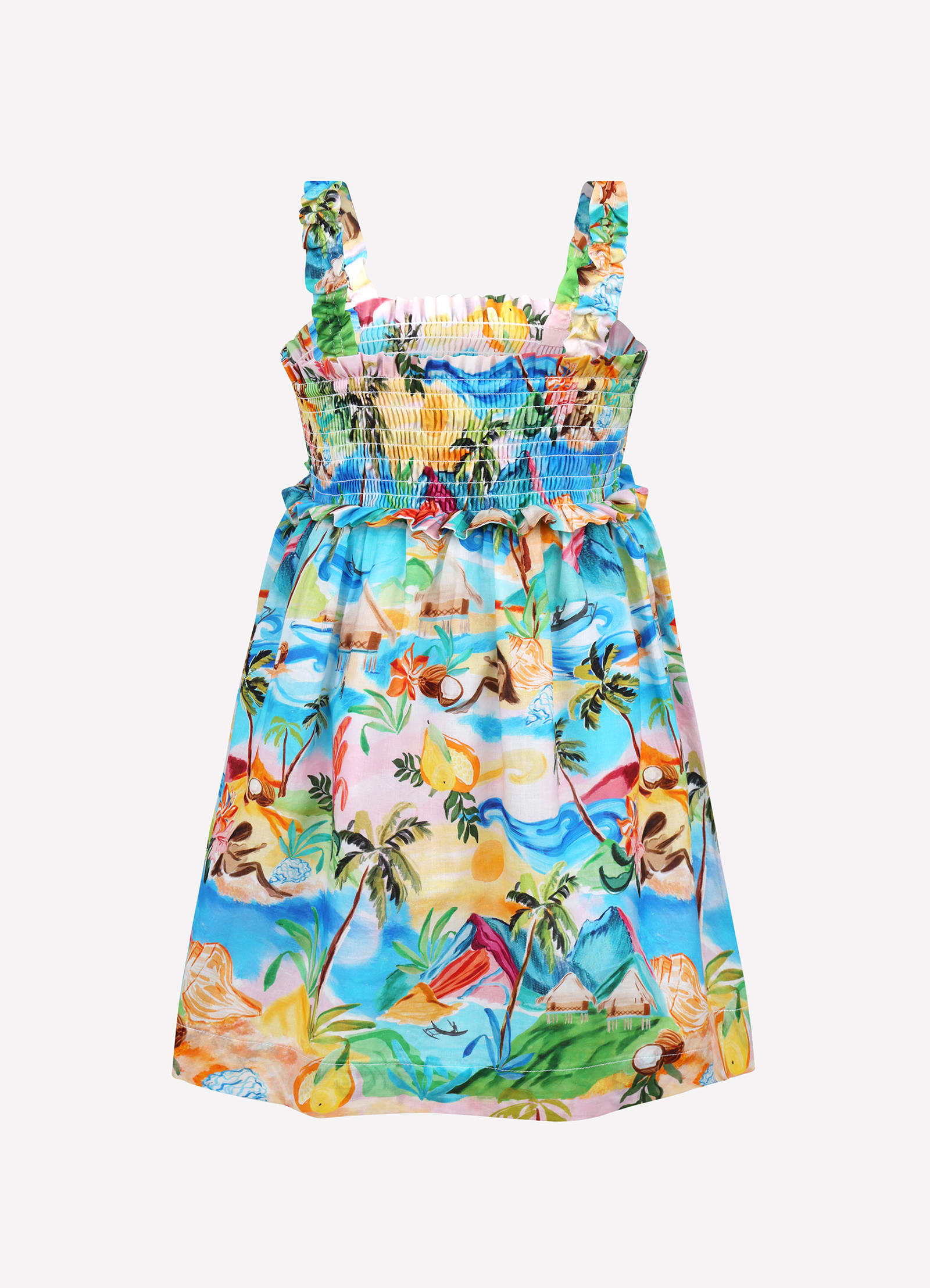 Yardage Shirred Dress - South Pacific - South Pacific view 3