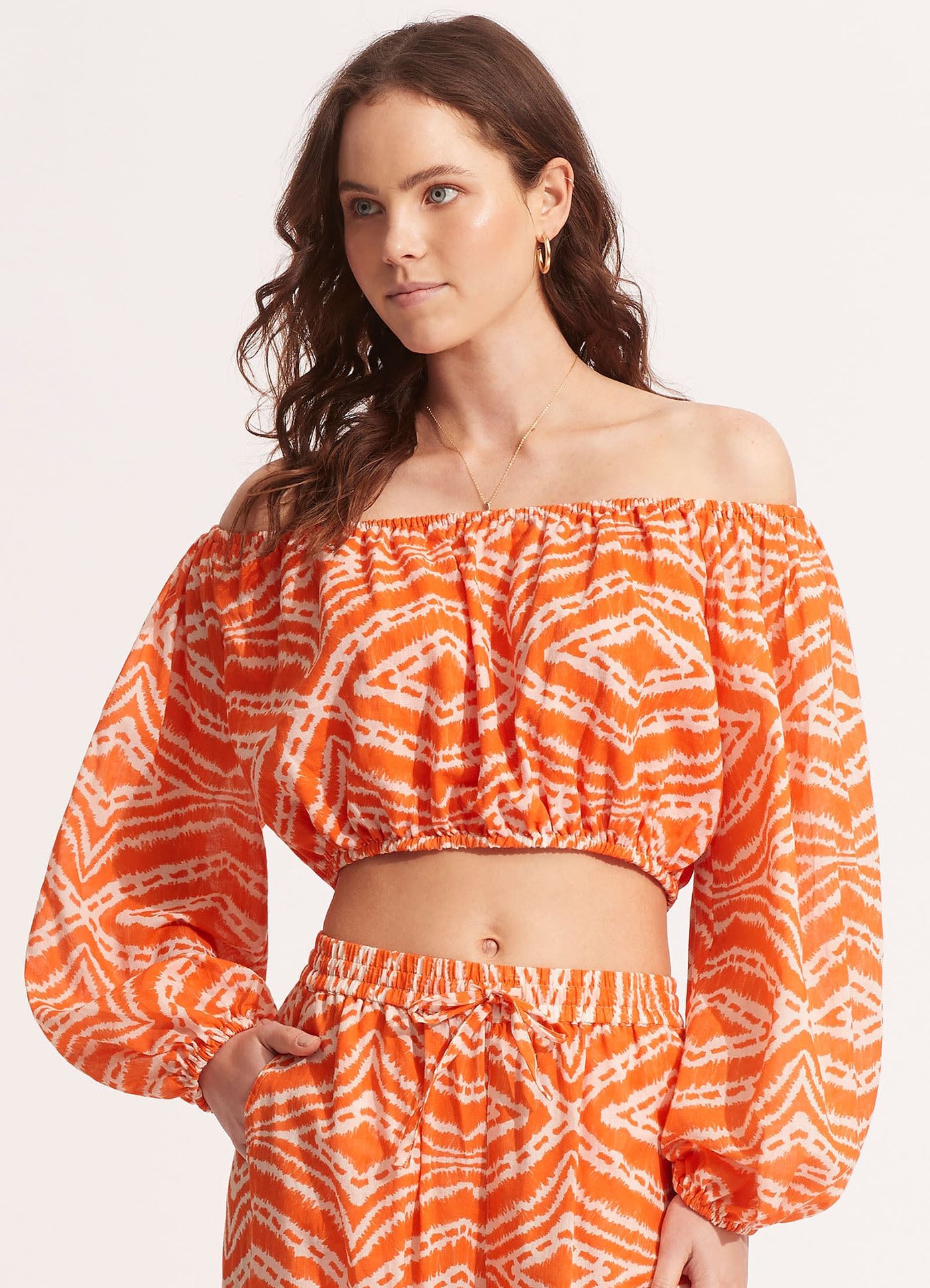 Zanzibar Crop Top - Mandarin - Mandarin view 2