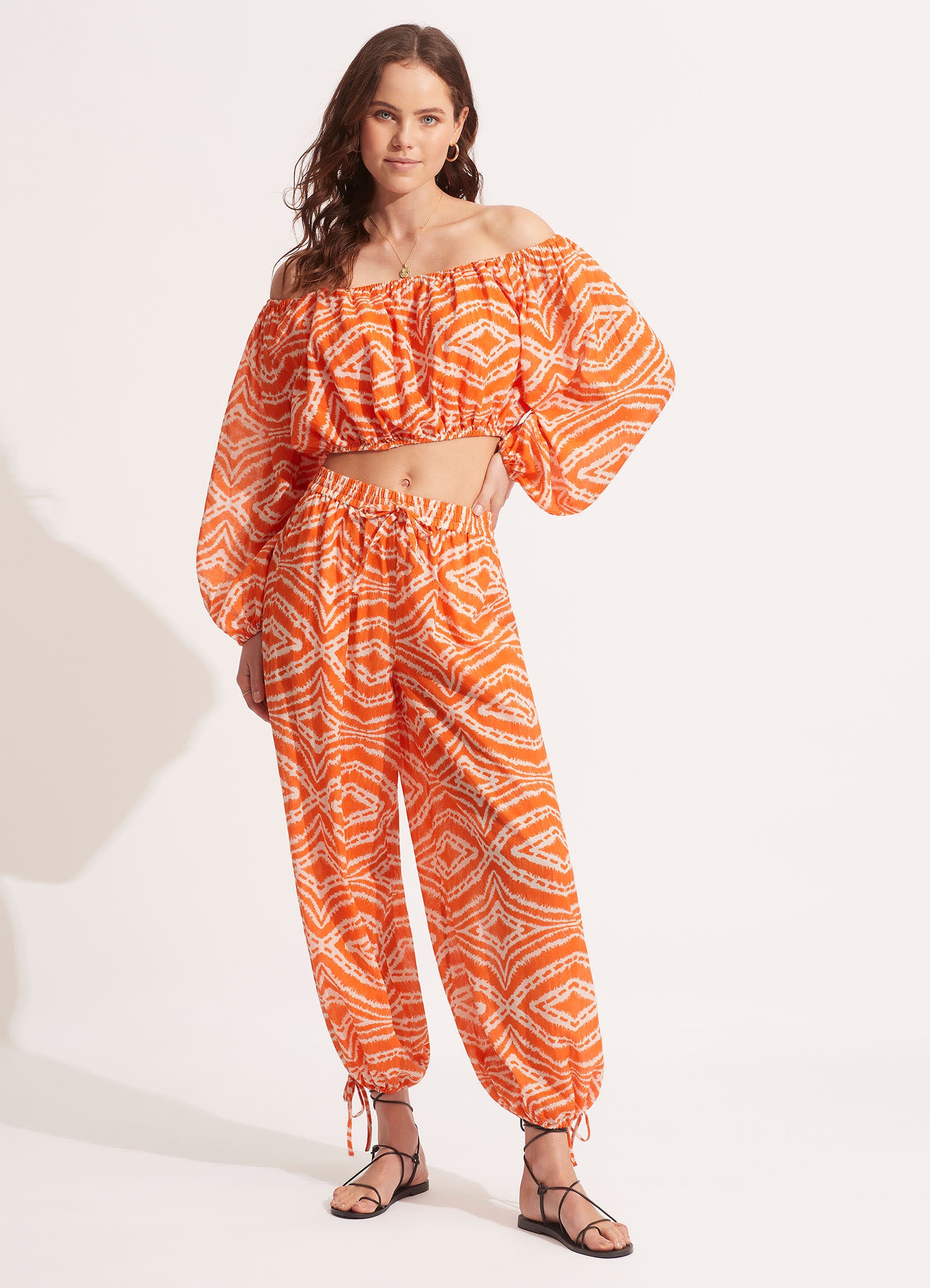 Zanzibar Crop Top - Mandarin - Mandarin view 3
