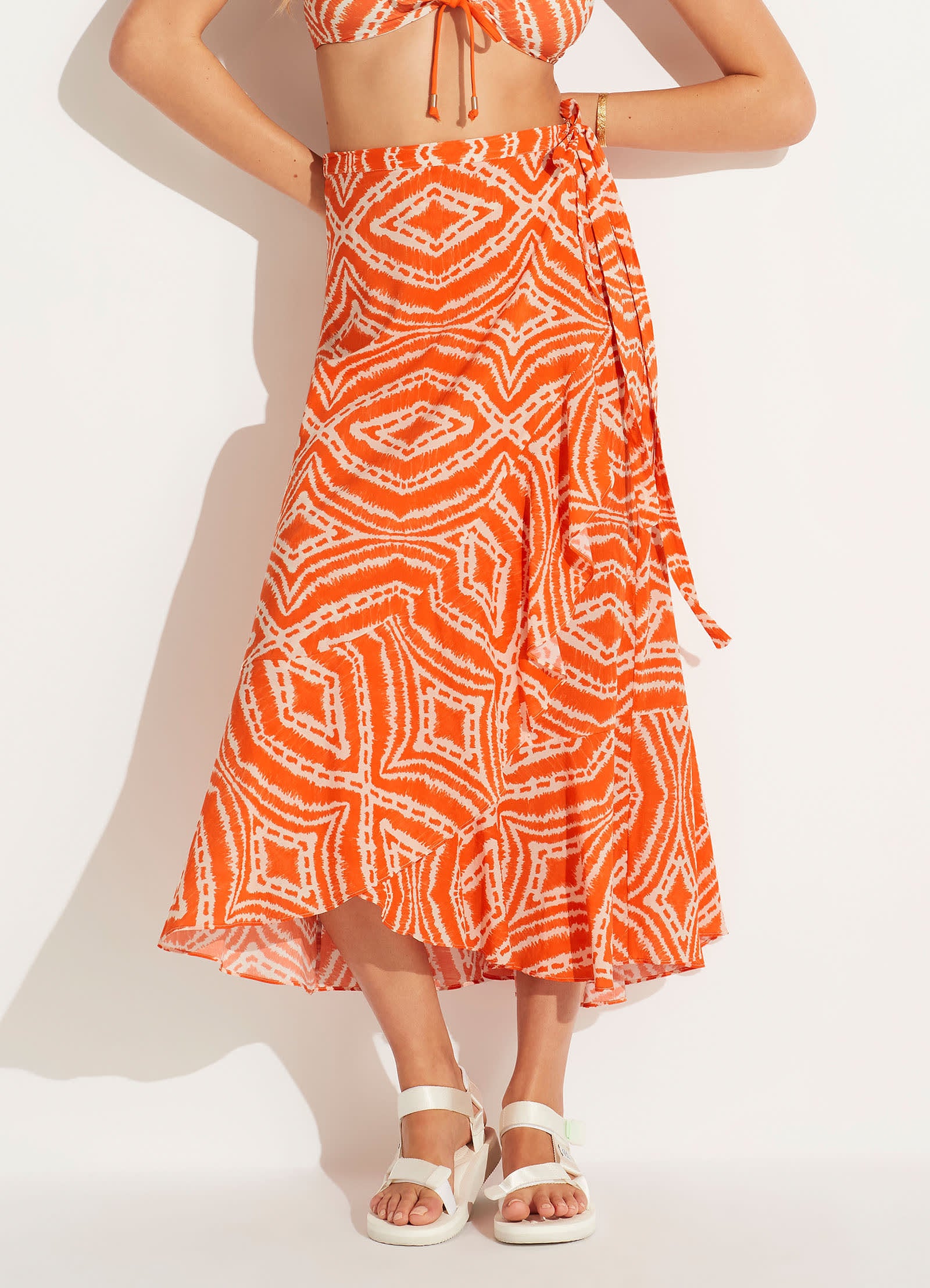 Zanzibar Wrap Skirt - Mandarin - Mandarin view 2